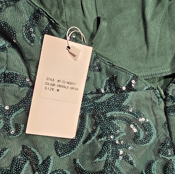 PromGirl Green Sequin Halter A-Line Mini Dress Size Medium NWT - Picture 11 of 16